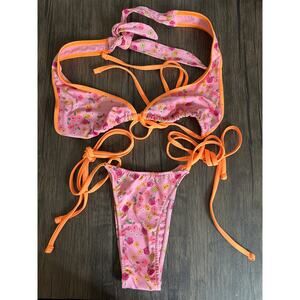 Frankies Bikini Nick Floral Bikini Set in Queens Bath Womans XS NWOT